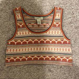Topin sweater sleeveless crop top shirt large EUC